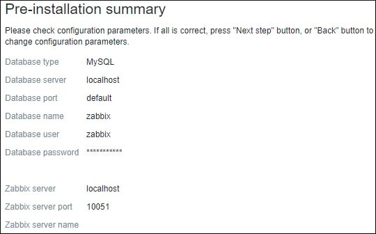 Zabbis Installation Summary